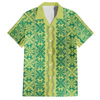 Hawaii Lei with Tribal Quilt Motif Hawaiian Shirt