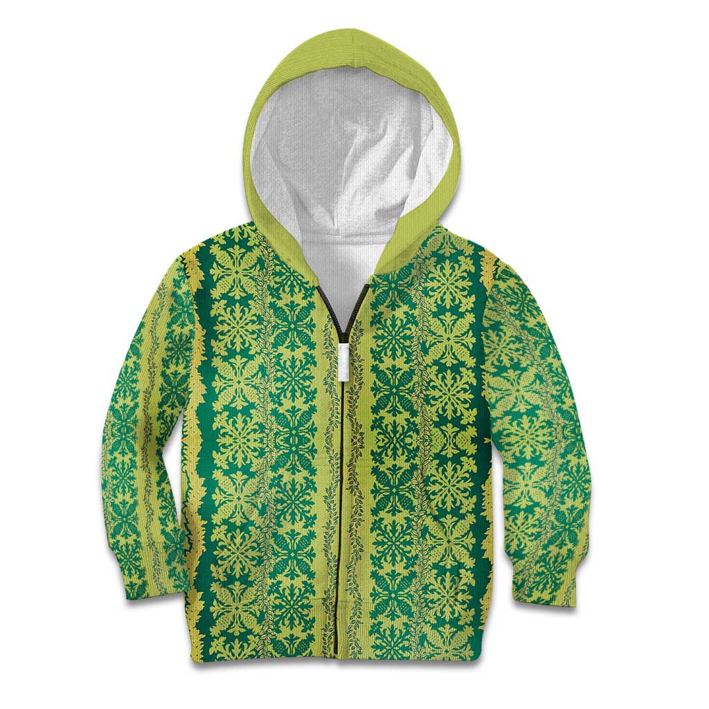 Hawaii Lei with Tribal Quilt Motif Kid Hoodie