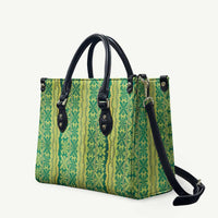 Hawaii Lei with Tribal Quilt Motif Leather Bag - Polynesian Pride