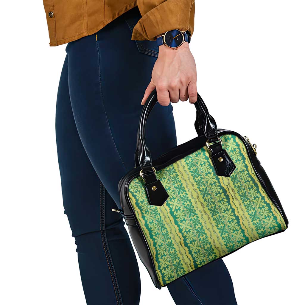 Hawaii Lei with Tribal Quilt Motif Shoulder Handbag