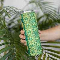 Hawaii Lei with Tribal Quilt Motif Skinny Tumbler