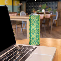 Hawaii Lei with Tribal Quilt Motif Skinny Tumbler