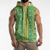 Hawaii Lei with Tribal Quilt Motif Sleeveless Hoodie LT9 - Polynesian Pride