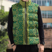 Hawaii Lei with Tribal Quilt Motif Sleeveless Puffer Jacket - Polynesian Pride