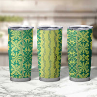 Hawaii Lei with Tribal Quilt Motif Tumbler Cup LT9 - Polynesian Pride