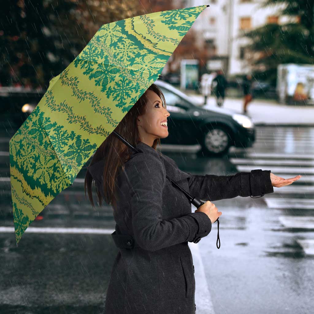 Hawaii Lei with Tribal Quilt Motif Umbrella - Polynesian Pride