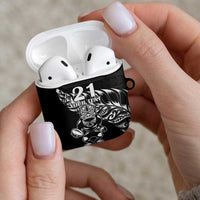 New Zealand Rugby Warrior Custom AirPods Case Black Fern Taniko Motif - Polynesian Pride