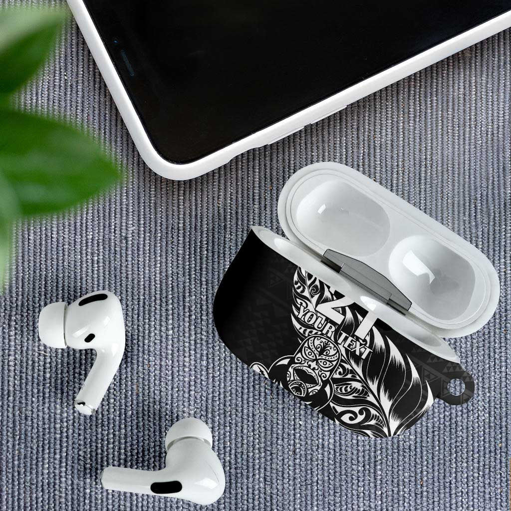 New Zealand Rugby Warrior Custom AirPods Case Black Fern Taniko Motif - Polynesian Pride