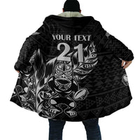 New Zealand Rugby Warrior Custom Cloak Black Fern Taniko Motif - Polynesian Pride