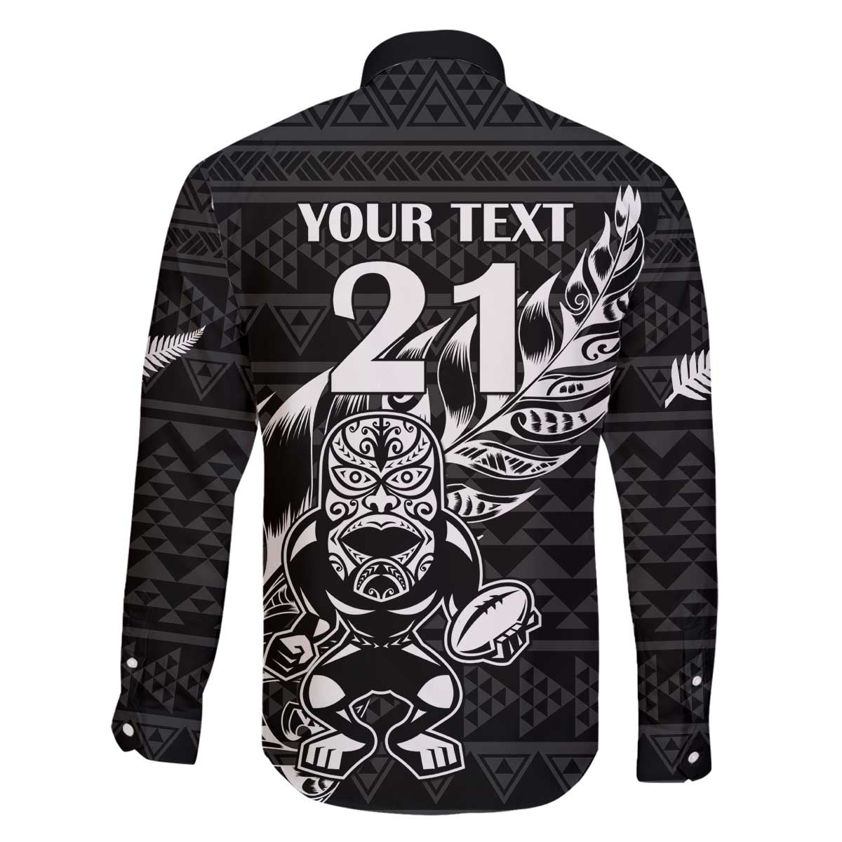 New Zealand Rugby Warrior Custom Family Matching Off The Shoulder Long Sleeve Dress and Hawaiian Shirt Black Fern Taniko Motif LT9 - Polynesian Pride