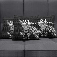 New Zealand Rugby Warrior Custom Pillow Cover Black Fern Taniko Motif - Polynesian Pride