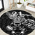 New Zealand Rugby Warrior Custom Round Carpet Black Fern Taniko Motif
