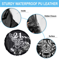 New Zealand Rugby Warrior Custom Spare Tire Cover Black Fern Taniko Motif