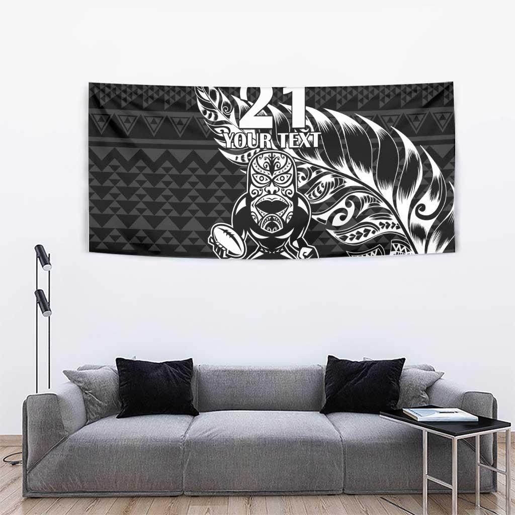 New Zealand Rugby Warrior Custom Tapestry Black Fern Taniko Motif LT9 - Polynesian Pride