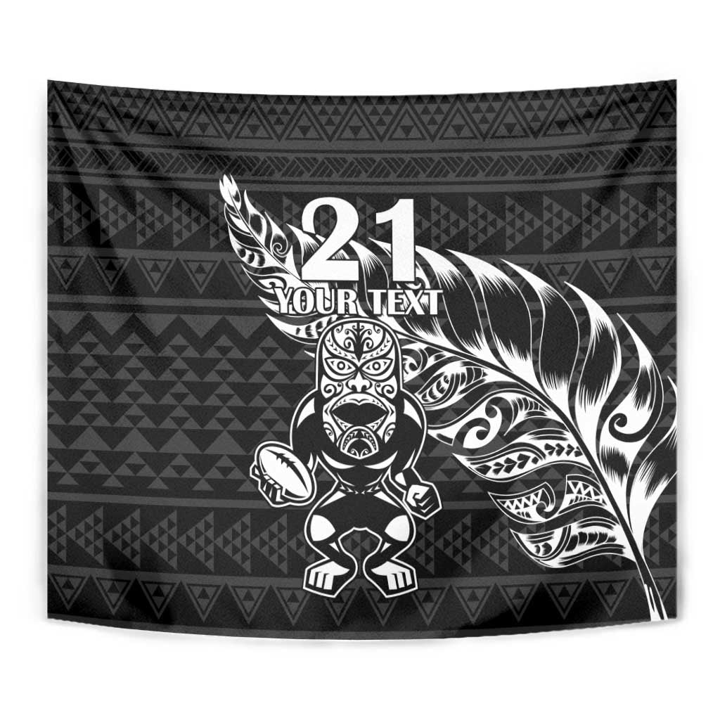 New Zealand Rugby Warrior Custom Tapestry Black Fern Taniko Motif LT9 - Polynesian Pride