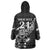 New Zealand Rugby Warrior Custom Wearable Blanket Hoodie Black Fern Taniko Motif