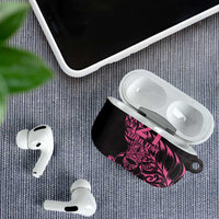 New Zealand Rugby Warrior Custom AirPods Case Pink Fern Taniko Motif - Polynesian Pride