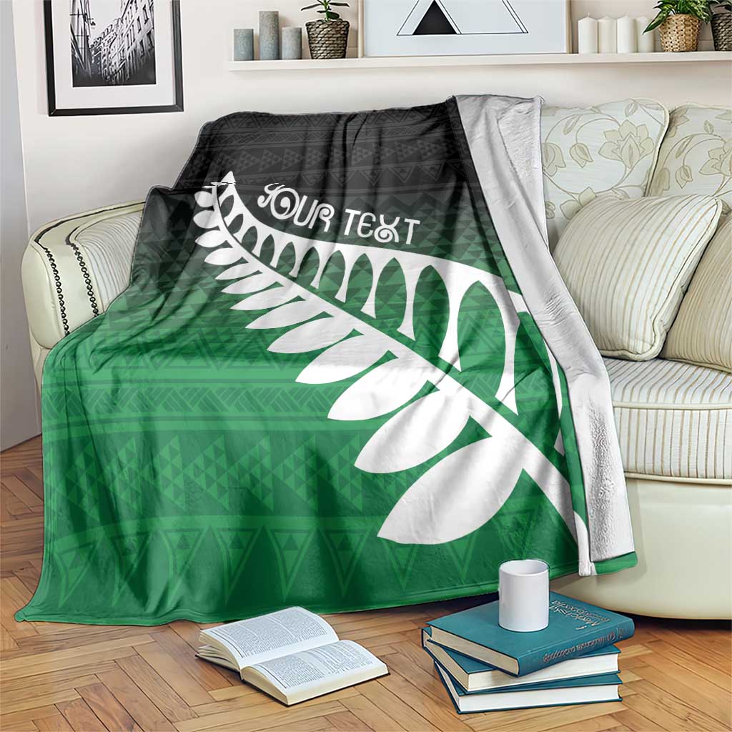 Green Silver Fern Spirit Taniko Tukutuku Personalised Blanket LT9 Green - Polynesian Pride