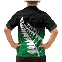 Green Silver Fern Spirit Taniko Tukutuku Personalised Family Matching Mermaid Dress and Hawaiian Shirt LT9 - Polynesian Pride