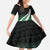 Green Silver Fern Spirit Taniko Tukutuku Personalised Family Matching Off Shoulder Maxi Dress and Hawaiian Shirt