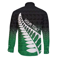 Green Silver Fern Spirit Taniko Tukutuku Personalised Family Matching Summer Maxi Dress and Hawaiian Shirt LT9 - Polynesian Pride