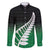 Green Silver Fern Spirit Taniko Tukutuku Personalised Family Matching Tank Maxi Dress and Hawaiian Shirt