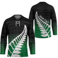 Green Silver Fern Spirit Taniko Tukutuku Personalised Hockey Jersey - Polynesian Pride