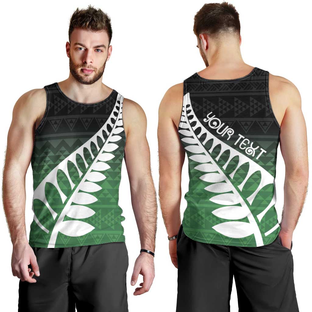 Green Silver Fern Spirit Taniko Tukutuku Personalised Men Tank Top
