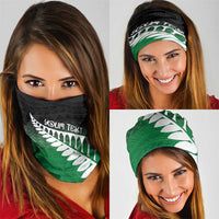 Green Silver Fern Spirit Taniko Tukutuku Personalised Neck Gaiter LT9 - Polynesian Pride