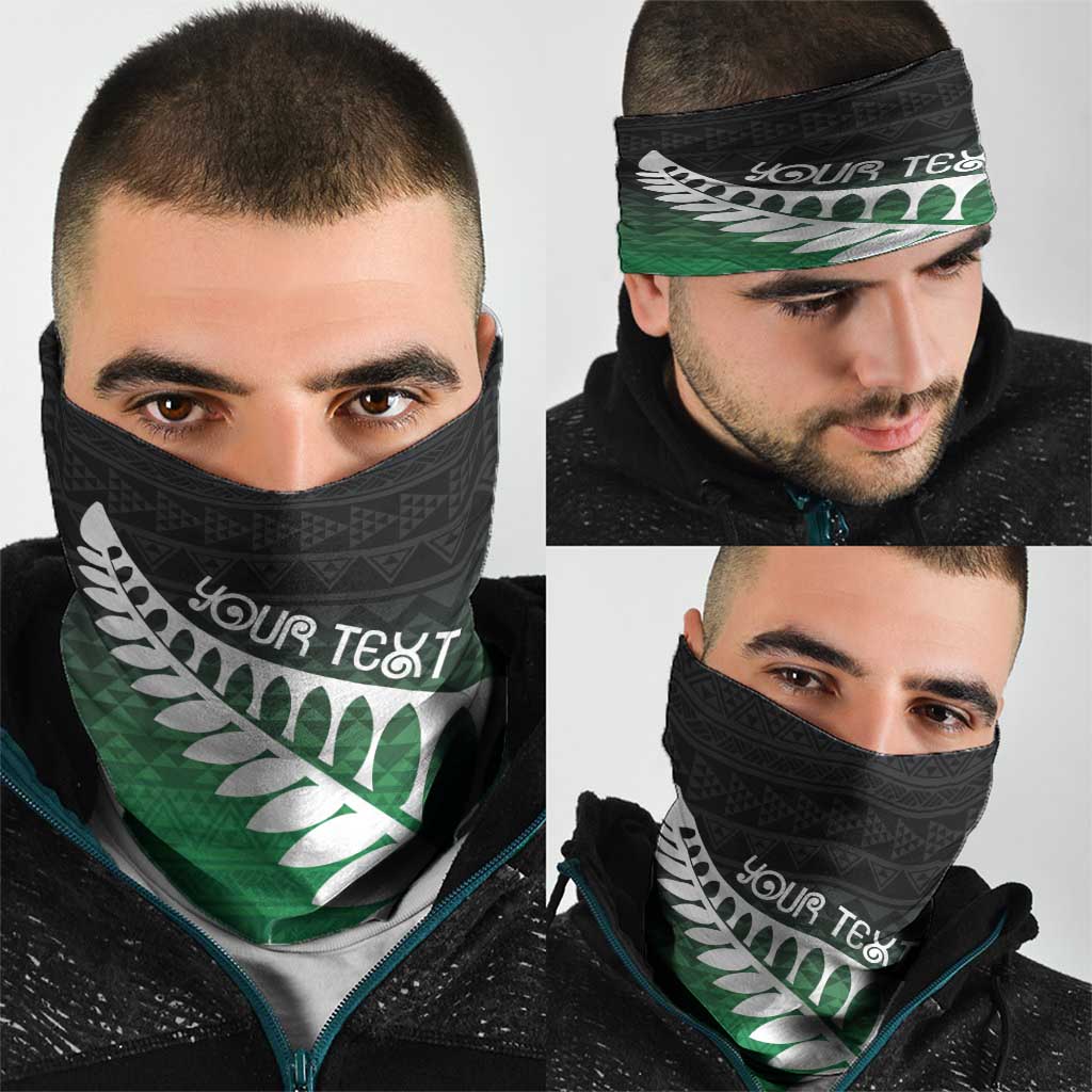 Green Silver Fern Spirit Taniko Tukutuku Personalised Neck Gaiter LT9 - Polynesian Pride
