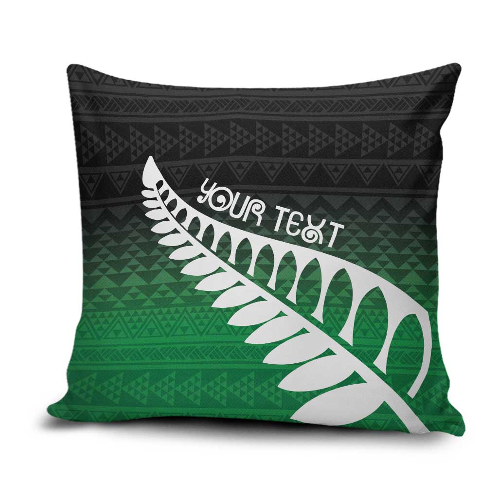 Green Silver Fern Spirit Taniko Tukutuku Personalised Pillow Cover LT9 Green - Polynesian Pride