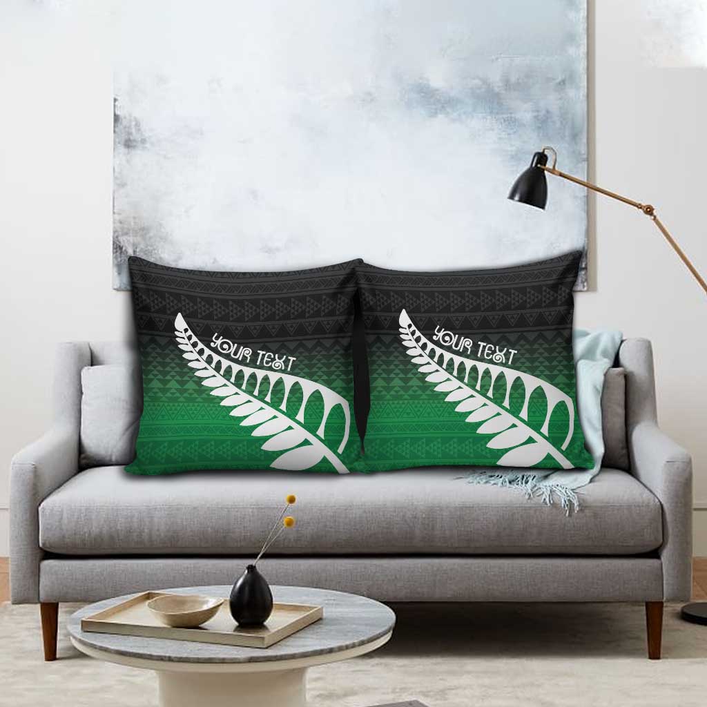 Green Silver Fern Spirit Taniko Tukutuku Personalised Pillow Cover LT9 - Polynesian Pride