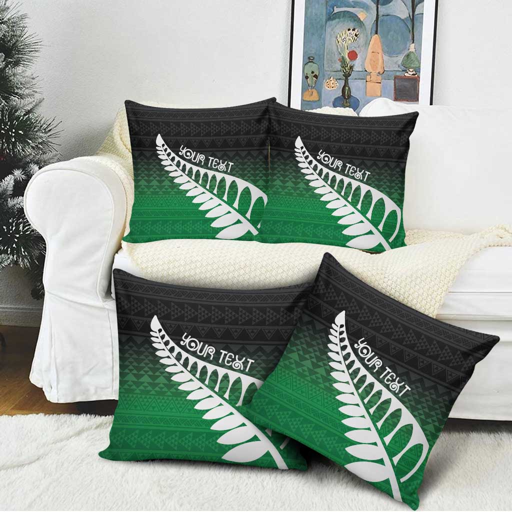 Green Silver Fern Spirit Taniko Tukutuku Personalised Pillow Cover LT9 - Polynesian Pride
