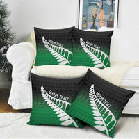 Green Silver Fern Spirit Taniko Tukutuku Personalised Pillow Cover LT9 - Polynesian Pride