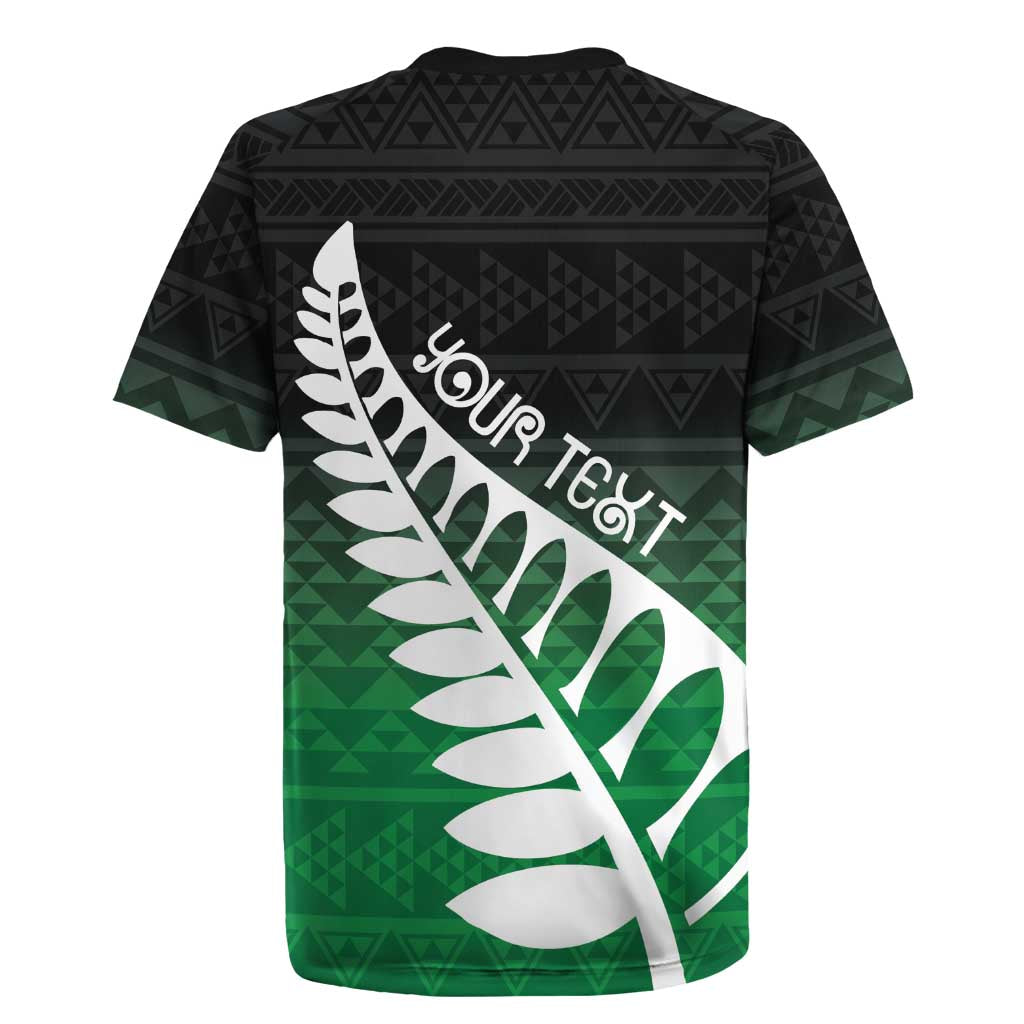 Green Silver Fern Spirit Taniko Tukutuku Personalised Rugby Jersey LT9 - Polynesian Pride