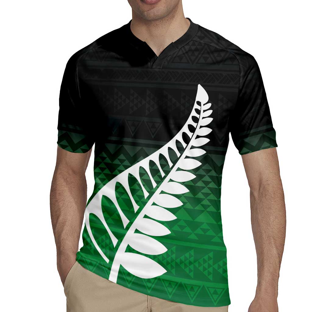 Green Silver Fern Spirit Taniko Tukutuku Personalised Rugby Jersey LT9 - Polynesian Pride