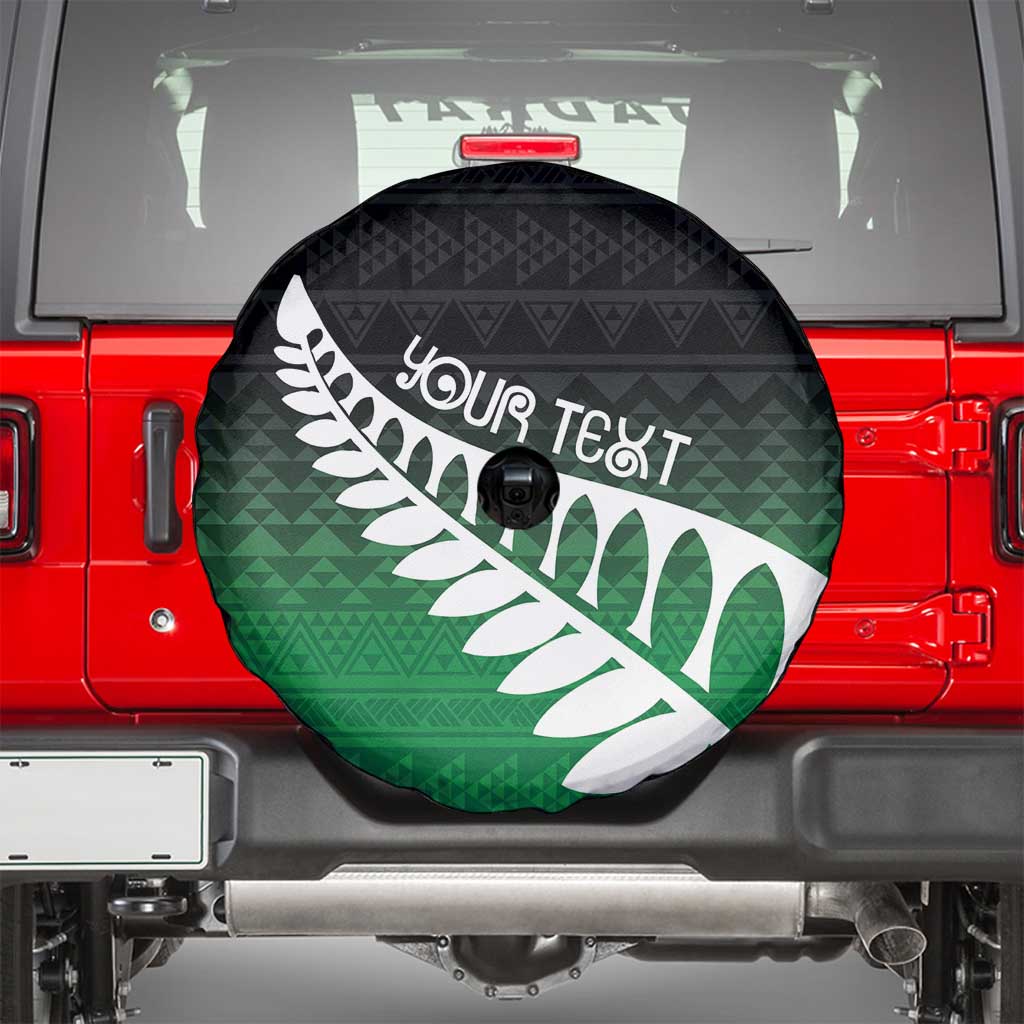 Green Silver Fern Spirit Taniko Tukutuku Personalised Spare Tire Cover LT9 - Polynesian Pride