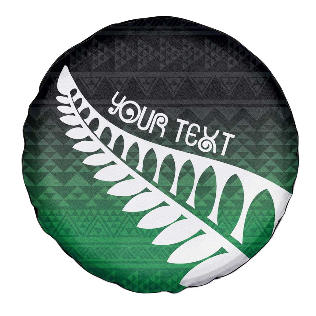 Green Silver Fern Spirit Taniko Tukutuku Personalised Spare Tire Cover LT9 - Polynesian Pride