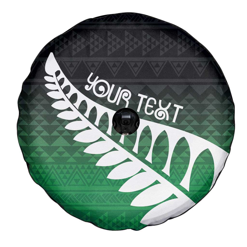 Green Silver Fern Spirit Taniko Tukutuku Personalised Spare Tire Cover LT9 - Polynesian Pride