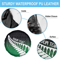 Green Silver Fern Spirit Taniko Tukutuku Personalised Spare Tire Cover LT9 - Polynesian Pride