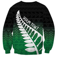 Green Silver Fern Spirit Taniko Tukutuku Personalised Sweatshirt