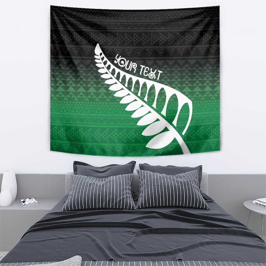 Green Silver Fern Spirit Taniko Tukutuku Personalised Tapestry LT9 - Polynesian Pride