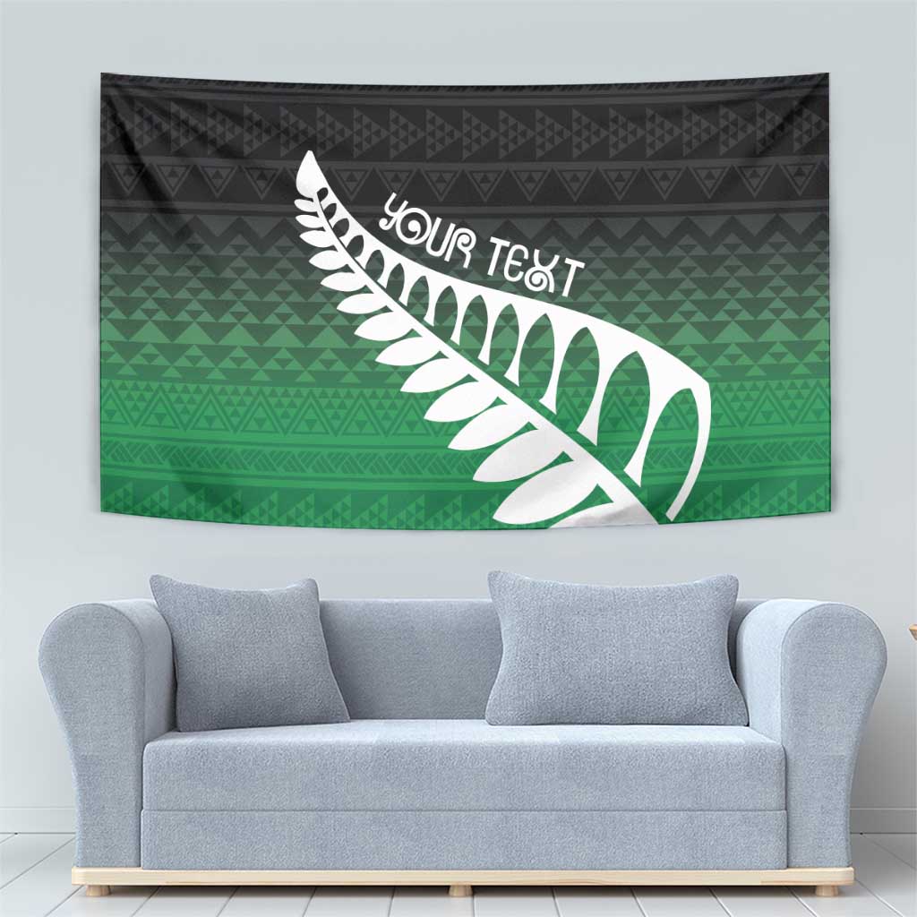 Green Silver Fern Spirit Taniko Tukutuku Personalised Tapestry LT9 - Polynesian Pride