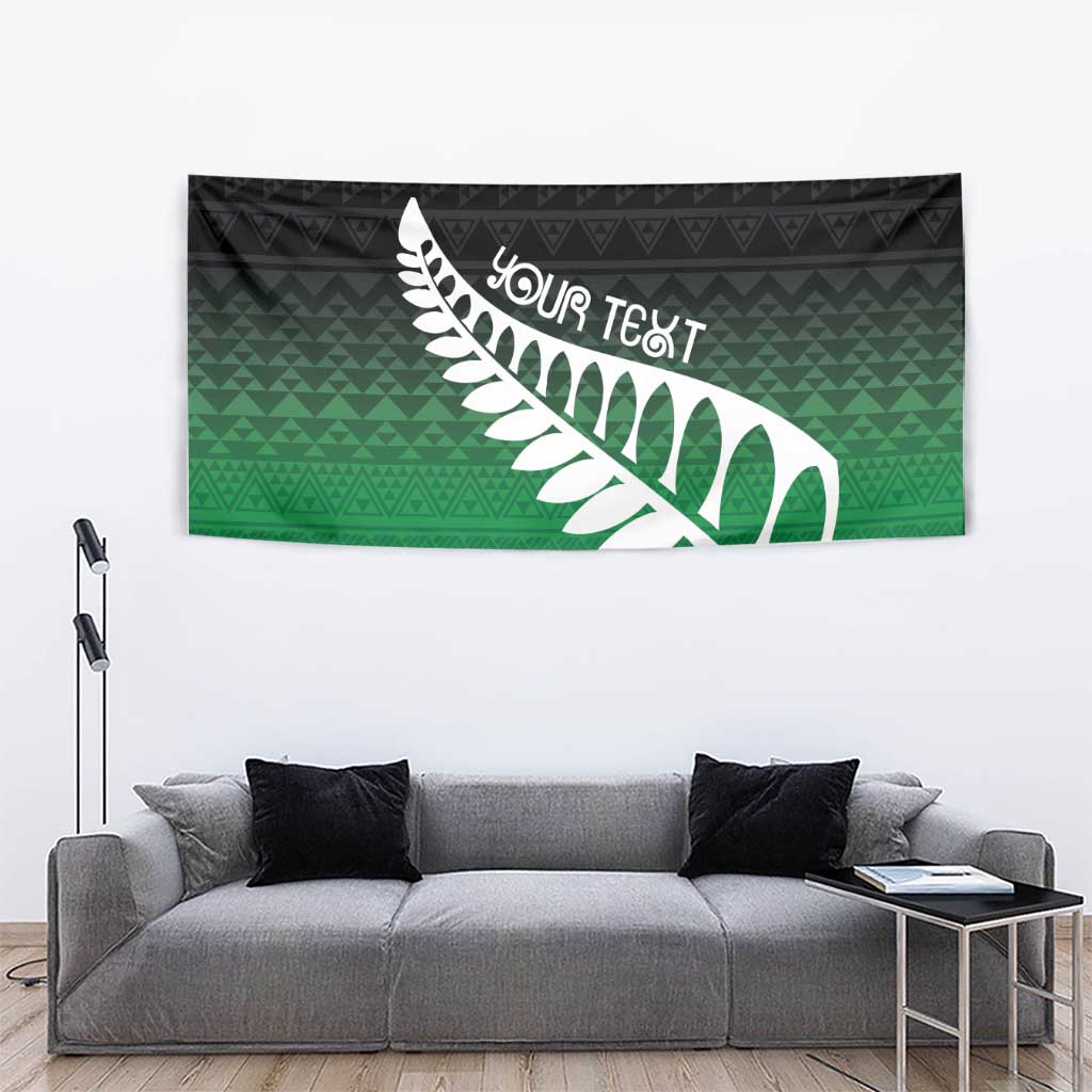Green Silver Fern Spirit Taniko Tukutuku Personalised Tapestry LT9 - Polynesian Pride