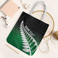 Green Silver Fern Spirit Taniko Tukutuku Personalised Tote Bag LT9 White Strap One Size Green - Polynesian Pride