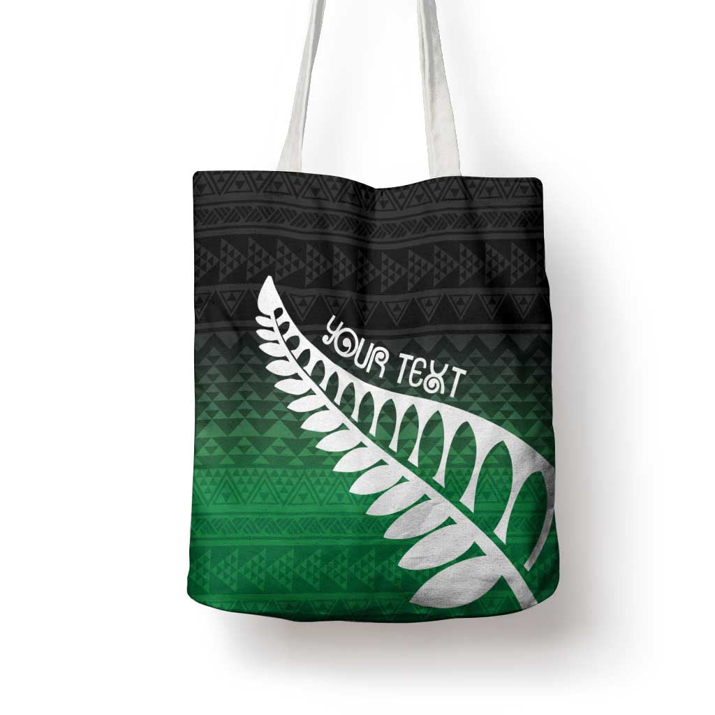 Green Silver Fern Spirit Taniko Tukutuku Personalised Tote Bag LT9 - Polynesian Pride