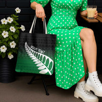 Green Silver Fern Spirit Taniko Tukutuku Personalised Tote Bag LT9 - Polynesian Pride