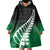 Green Silver Fern Spirit Taniko Tukutuku Personalised Wearable Blanket Hoodie