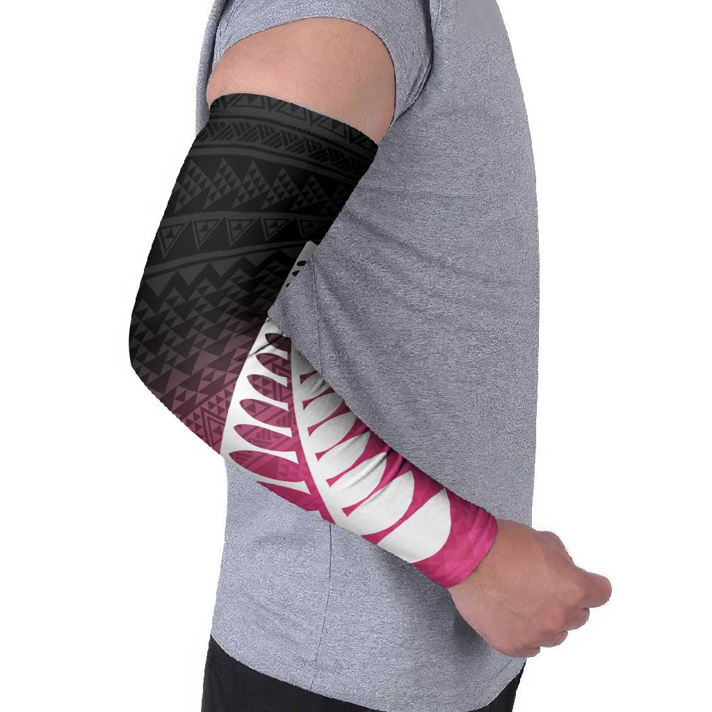 Pink Silver Fern Spirit Taniko Tukutuku Personalised Arm Sleeves LT9 - Polynesian Pride