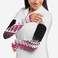 Pink Silver Fern Spirit Taniko Tukutuku Personalised Arm Sleeves LT9 - Polynesian Pride